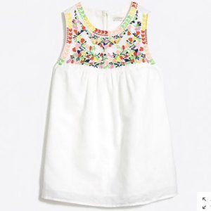 J Crew Factory Linen Embroidered Blouse - Multicolored